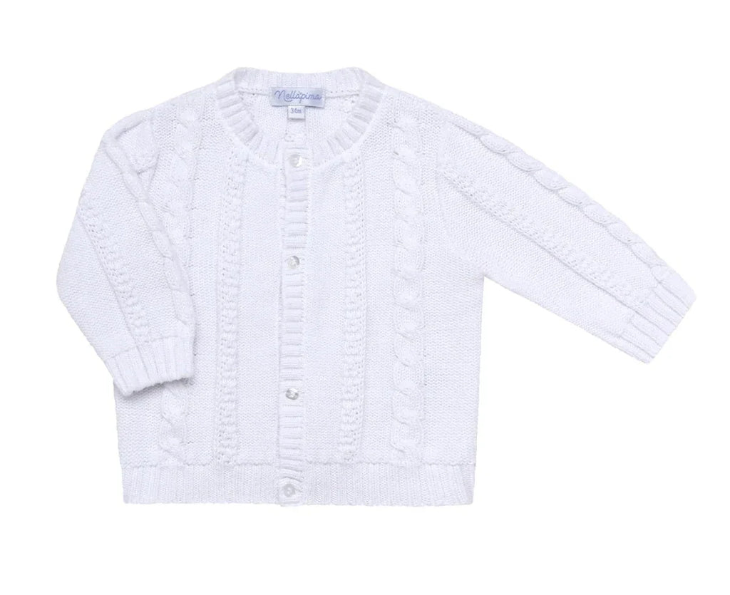 white baby knit cardigan