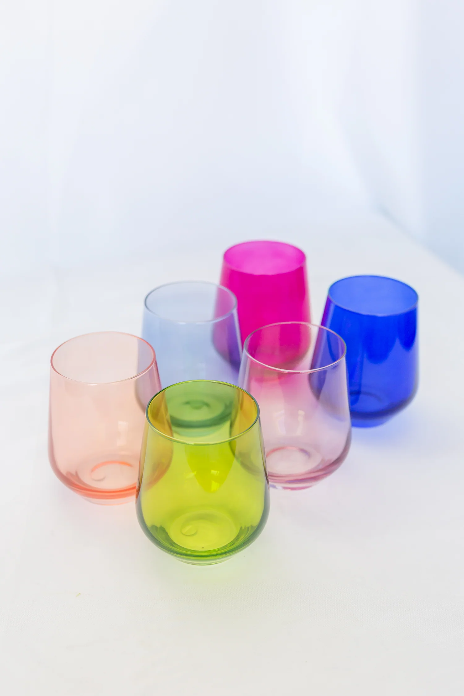 Estelle Colored Wine Stemmed Glasses - Set of 6 {Mixed Set}