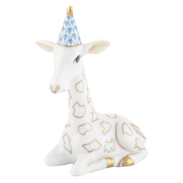 Blue Giraffe Figurine