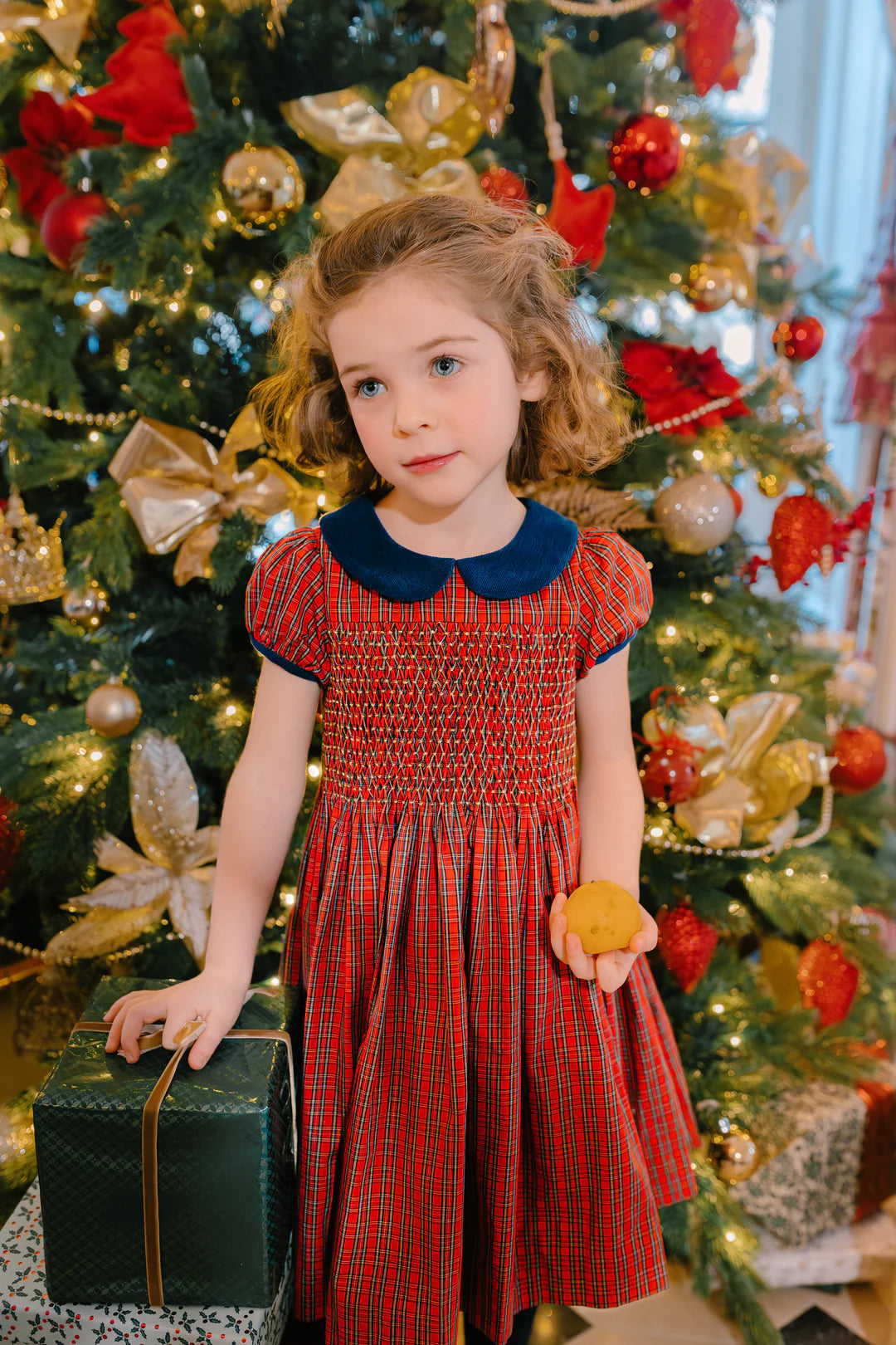 holiday smocked dresses Angelica Red Tartan Dress Color:Amber Bloom holiday portraits Plus Size Prom Gowns 2018 While a vow renewal