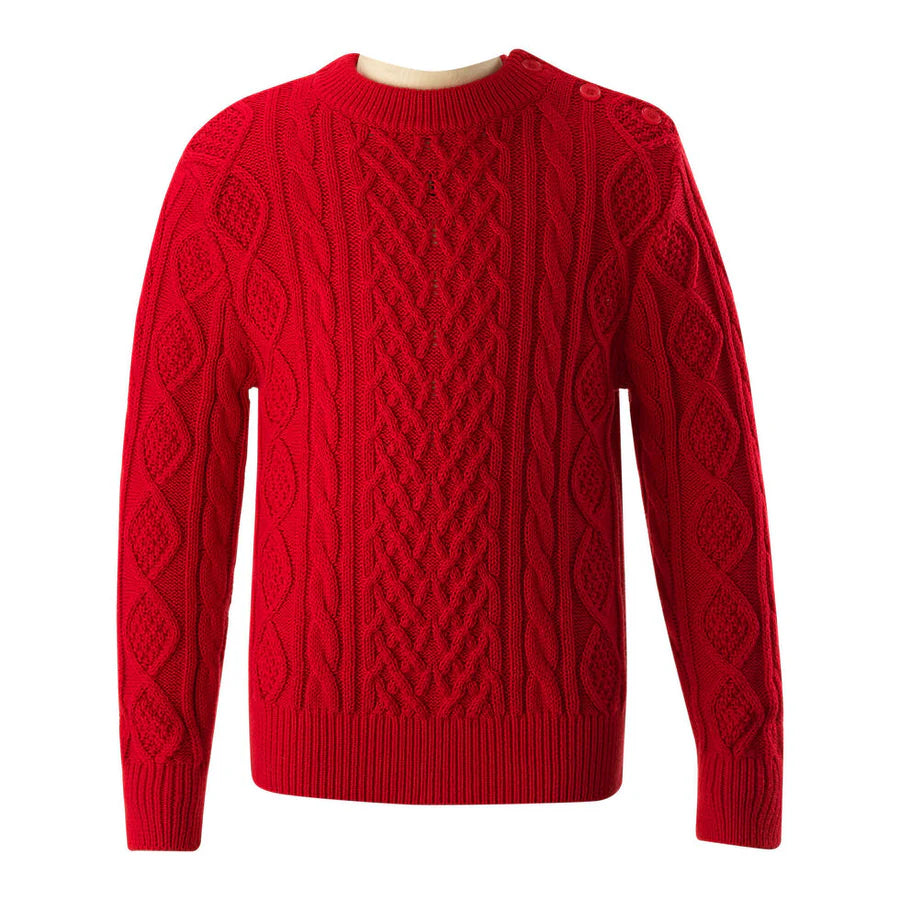 Cable Knit Sweater - Red – Salutations Home Cable Knit Sweater - Red – Salutations Home